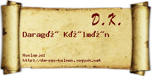 Daragó Kálmán névjegykártya